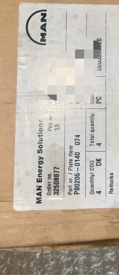 MAN Energy Solutions Model P90 Marine Spare Part