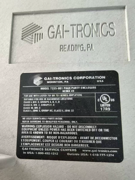 GAI-TRONICS Model 701-304 Marine Spare Part