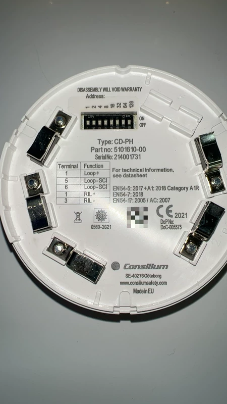 Consilium Fire Alarm Detector Head CD-PH 5101610-00