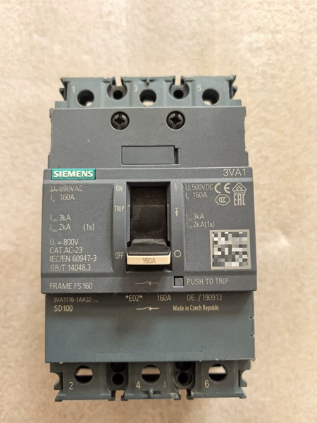 Siemens 3VA1 3VA1116-1AA32-0AA0 3 Marine Spare Part