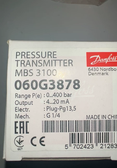 Danfoss Pressure Sensor MBS3100 Model 060G3