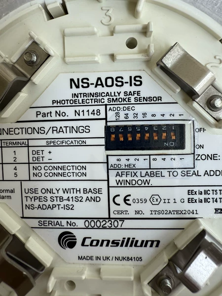 Consilium NS-AOS-IS Fire Alarm Detector Head Model N1148
