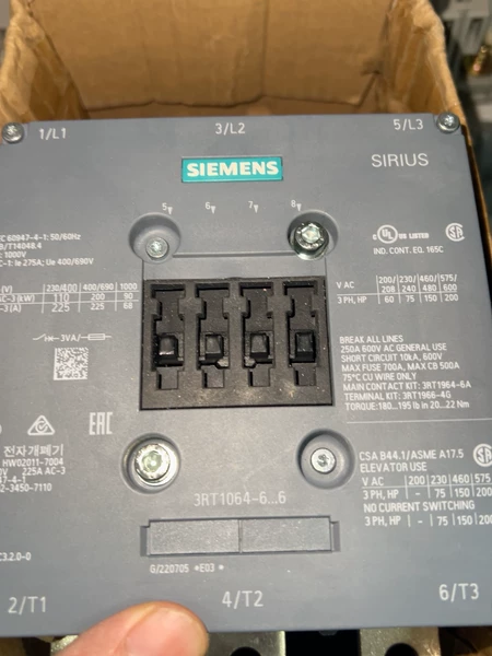 Siemens SIRIUS 3RT1055-6 6 275A Marine Spare Part