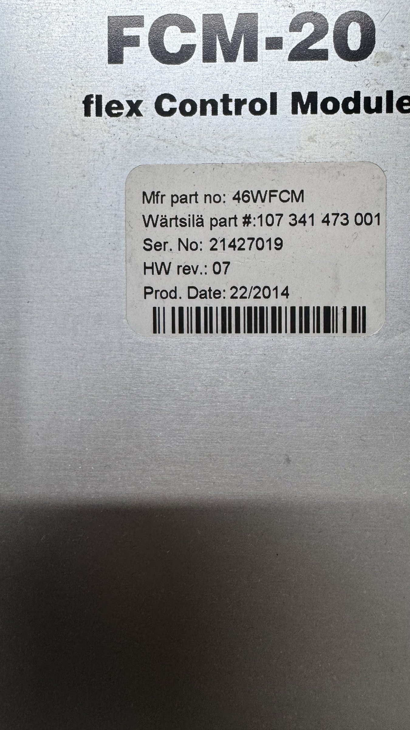 Wärtsilä FCM-20 flex Control Module, HW Rev. 07